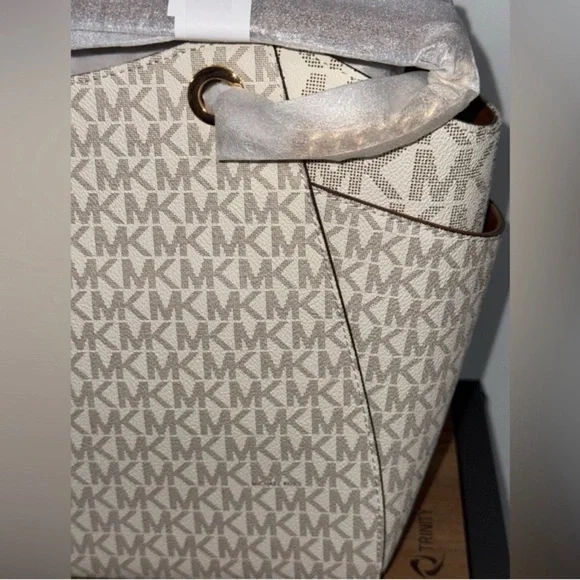 Michael Kors Tan and Brown Logo Tote - Picture 7 of 8